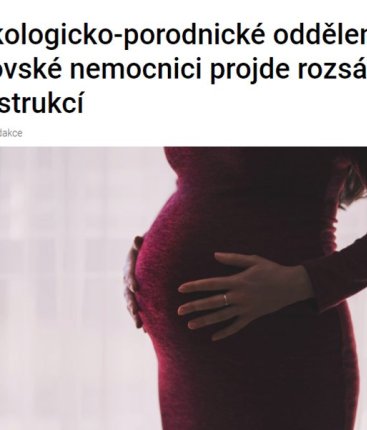 Gynekologicko-porodnické oddělení v havířovské nemocnici projde rozsáhlou rekonstrukcí